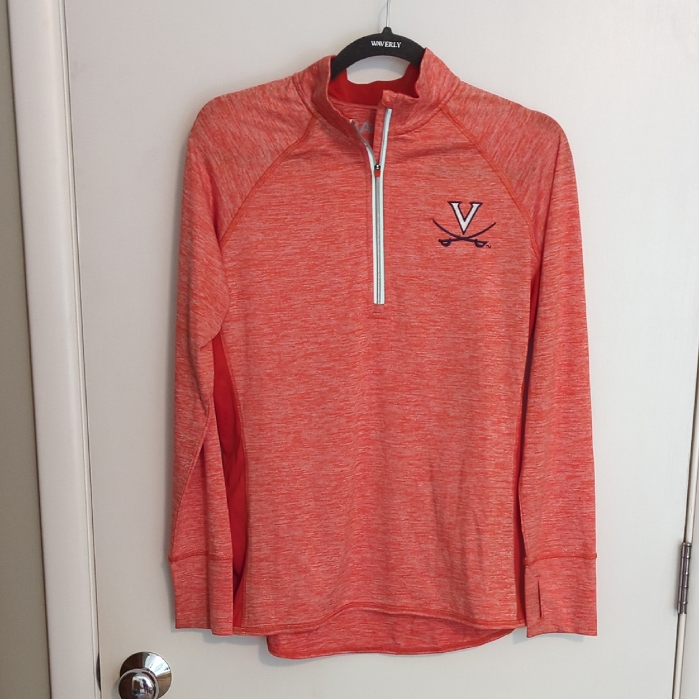 Orange Quarter-Zip Pullover with Logo